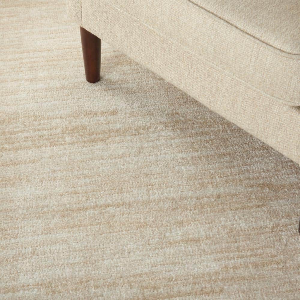 Elegant Ivory-Beige Round Indoor/Outdoor Area Rug, 4' Diameter