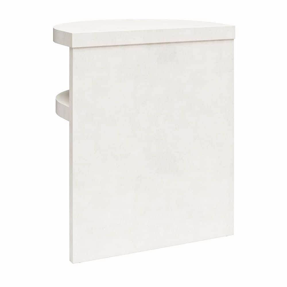 Faux Plaster Semi-Circle End Tables with Shelf, Set of 2