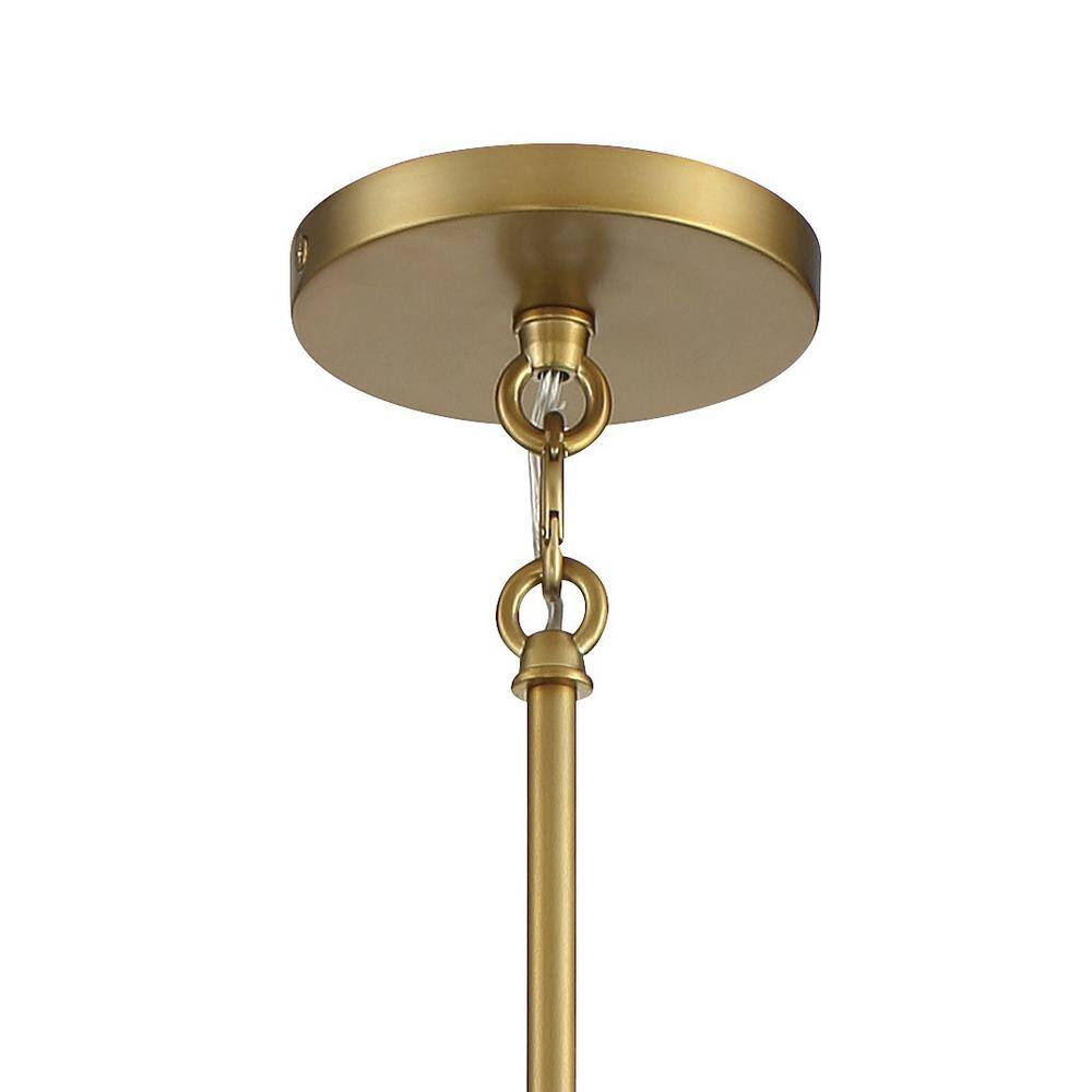 Baldwin Park Coal and Soft Brass 3-Light Ribbed Glass Pendant