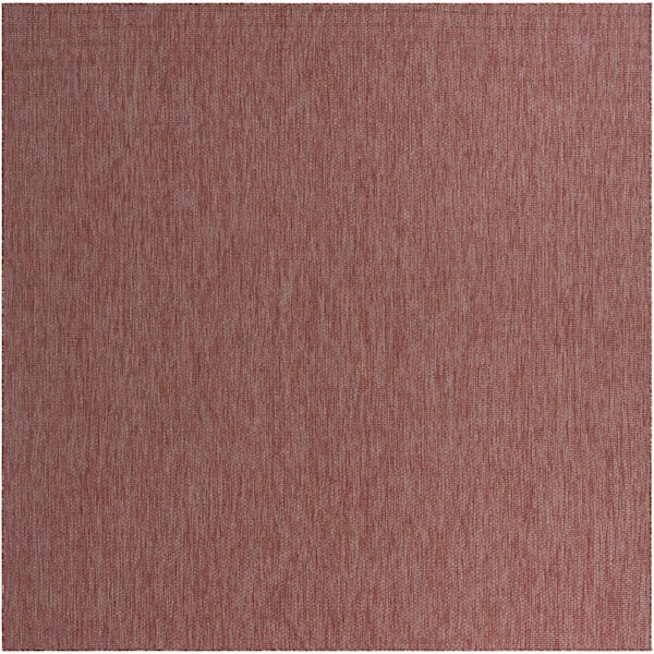 Outdoor Solid Red 11 ft. x 11 ft. Indoor/Outdoor Area Rug