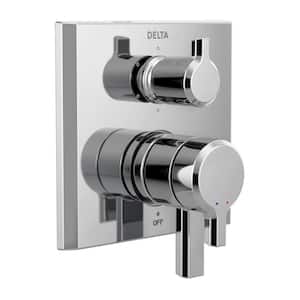 Pivotal 2-Handle Wall-Mount 6-Setting Integrated Diverter Trim Kit in Lumicoat Chrome (Valve Not Included)