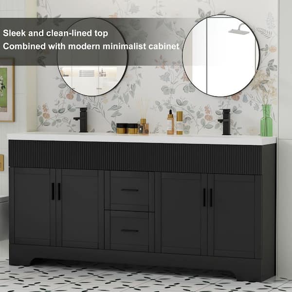 eclife 72 in. W. x 18.3 in. D x 34 in. H Double Sink Freestanding