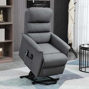 Gray Woolly Hemp Massage Chair with Vibration and Manual Control