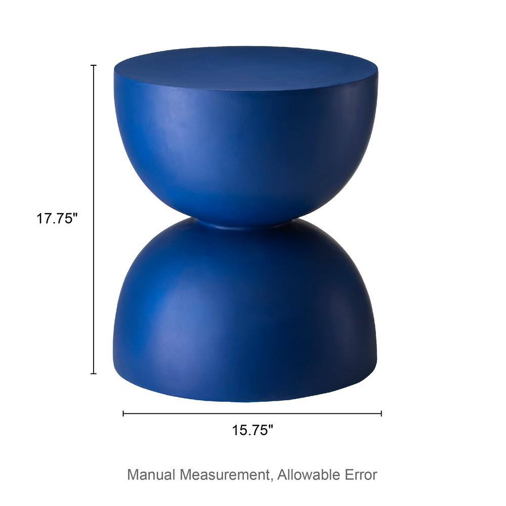 17.75" High Cobalt Blue MGO Side Table/Garden Stool