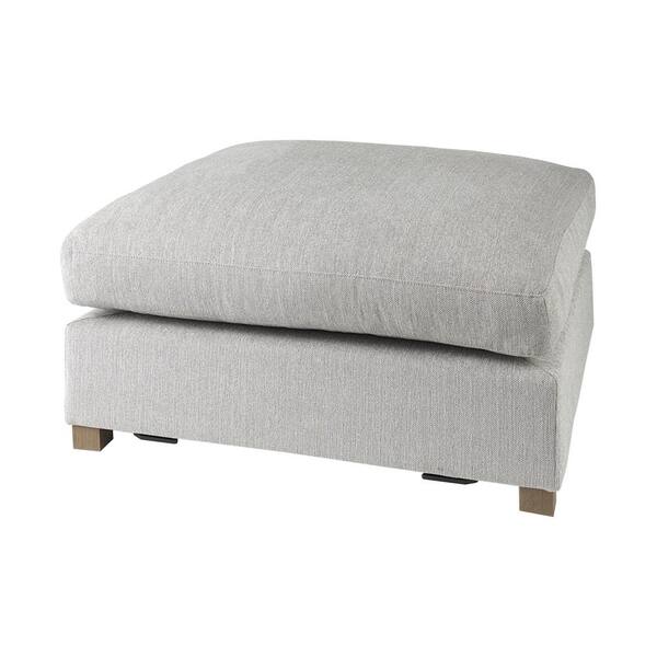 HomeRoots Mariana Light Gray Fabric Covered Full Size Ottoman