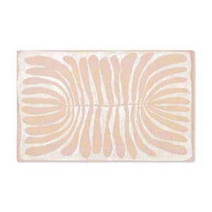 Luxe Livie Matisse Cutout Taupe 24 in. x 40 in. Machine Washable Kitchen Mat