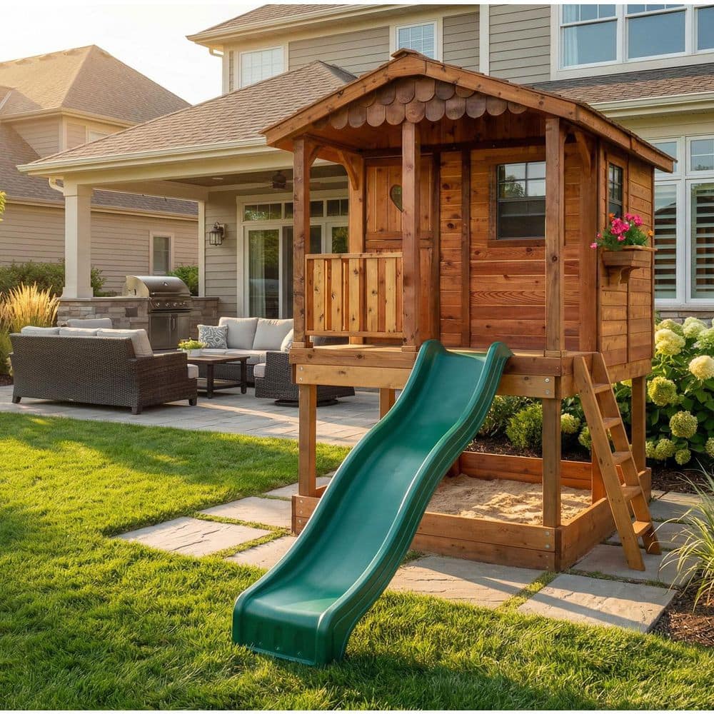 Outdoor Living Today 6 ft. x 9 ft. Sunflower Playhouse SP69 - The