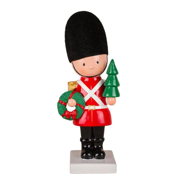 11 in. Christmas Soldier with Wreath and Tree