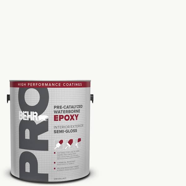 BEHR PRO 1 gal. White HP Pre-Catalyzed Waterborne Epoxy Semi-Gloss Interior/Exterior Paint