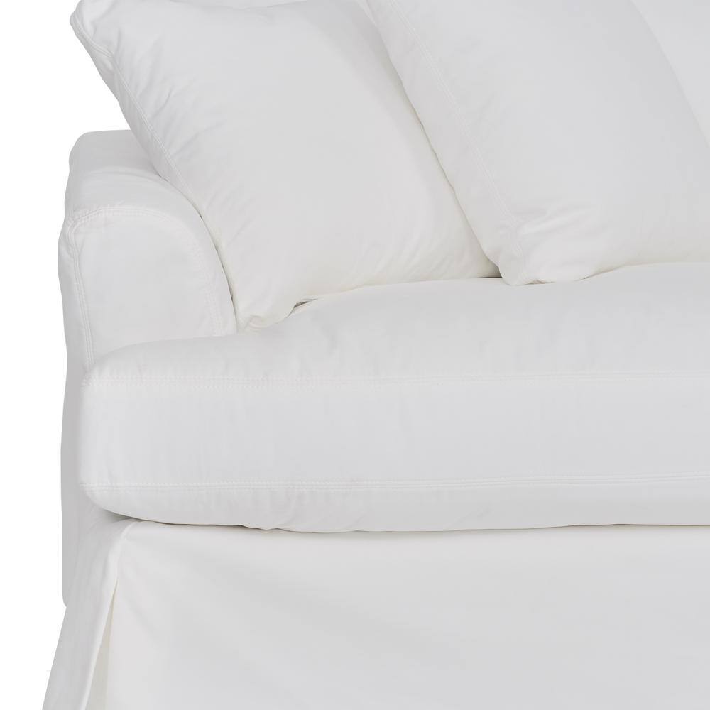 Ciara 93" Pearl Upholstered Sofa with Removable Cushions