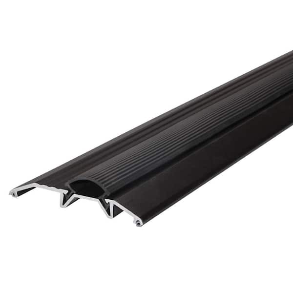 3.75 in. x 36 in. Brown Aluminum and Vinyl Heavy-Duty Low-Profile Door Weatherstripping Threshold