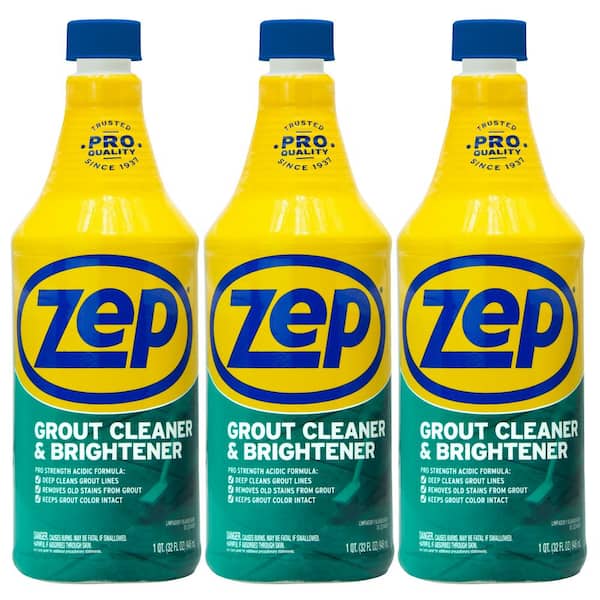 Zep Grout Cleaner and Brightener - 32 oz (Case of 4) - ZU104632 - Deep  Cleaning Formula Removes Old Stains From Grout