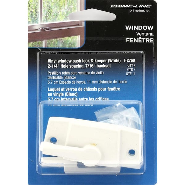 Prime-Line Vinyl Window Sash Lock, with Keeper, Diecast, White