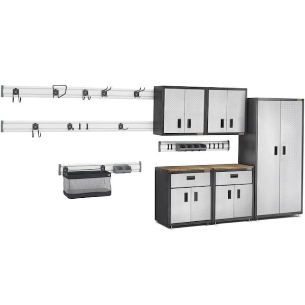Gladiator 16 Piece Steel Garage Storage System In Silver 182 W X 81 H 18 D Gapk32a5fg The Home Depot Gladiator 16 Piece Steel Garage Storage, Gladiator Garage System