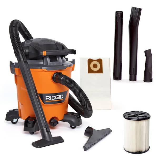 RIDGID 12 Gallon 6.0 Peak HP NXT Shop Vac Wet Dry Vacuum with Detachable Blower, Filter, Dust Bag, Locking Hose and Accessories