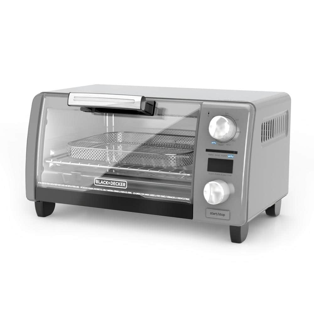 BLACK+DECKER Crisp 'n Bake 4-Slice Silver Countertop Toaster Oven  985118882M - The Home Depot