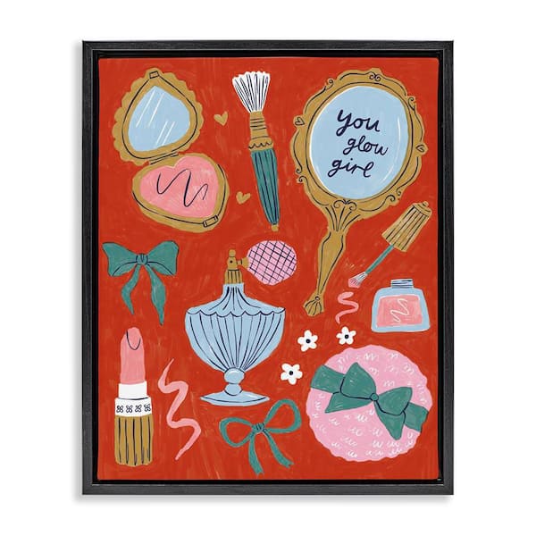 Stupell Industries Girlie Feminine Essentials by Lisa Barlow Black Floater Frame Abstract Graphic Art Print 31 in. x 25 in.