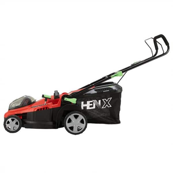 HENX A40GC16B01 16 in. 40-Volt Battery Cordless Walk Behind Lawn Mower, Hand Push with Charger and Battery - 2