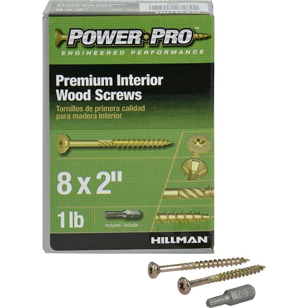 Power Pro #8 x 2 in. Star Flat-Head Interior Wood Screw (165-Pack