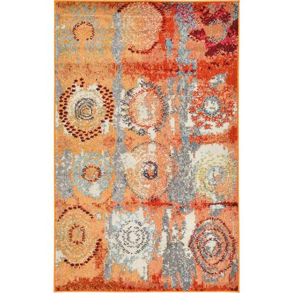 Unique Loom Estrella Sierra Orange 3' 3 x 5' 3 Area Rug