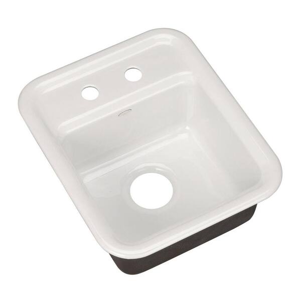 KOHLER Aperitif Self-Rimming Cast-Iron 16x9x7.625 2-Hole Entertainment Sink in White-DISCONTINUED