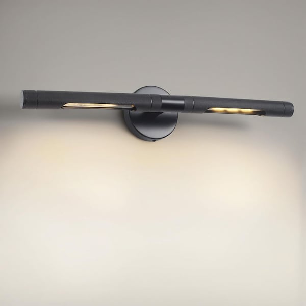 23.62 in. 2-Light Black Modern Bathroom Vanity Light Bar (T20 Bulbs Included)