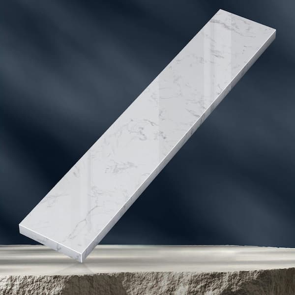 21 in. Engineered Stone Vanity Sidesplash 4 in. Bathroom Vanity Side Splash in Carrara White