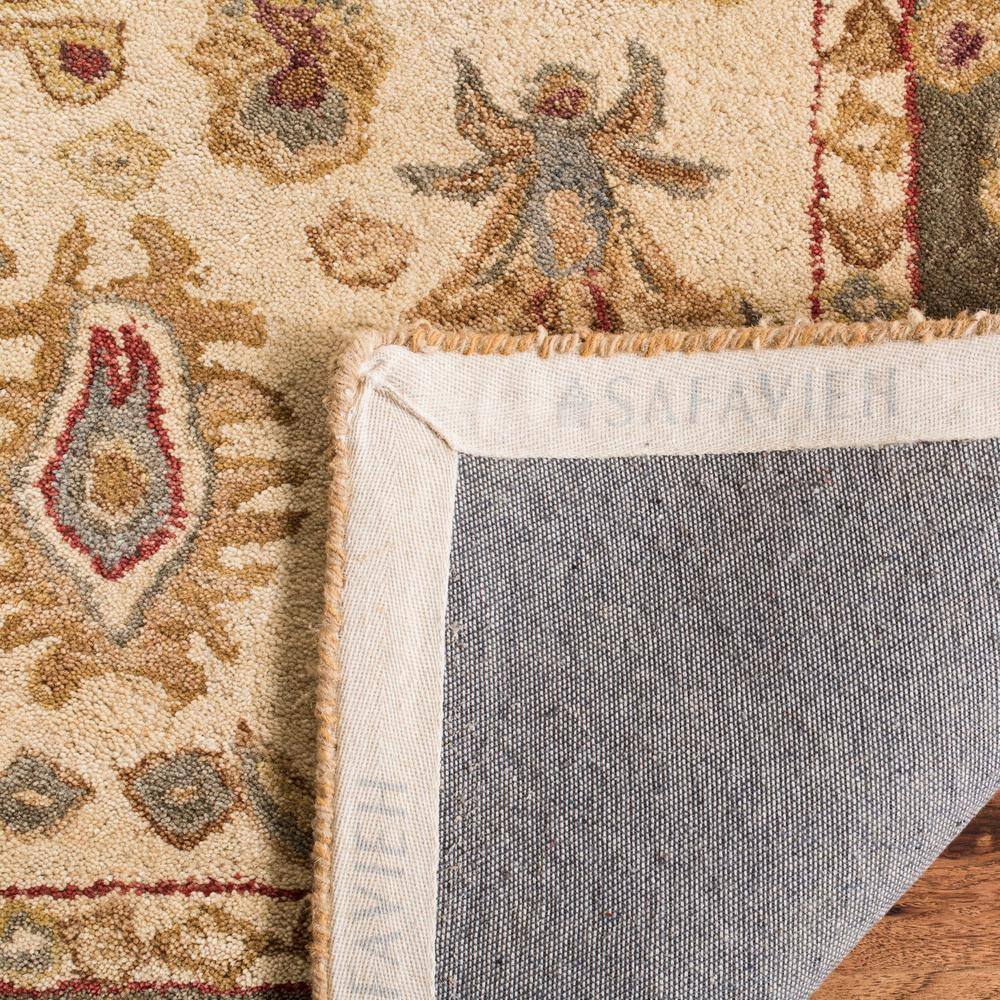 Ivory and Green Handmade Wool Tufted 8' x 10' Area Rug