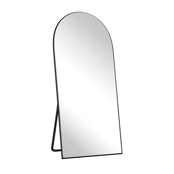 24 in. W x 71 in. H Oversized Modern Arch Aluminium Full Length Black Wall Mounted/Standing