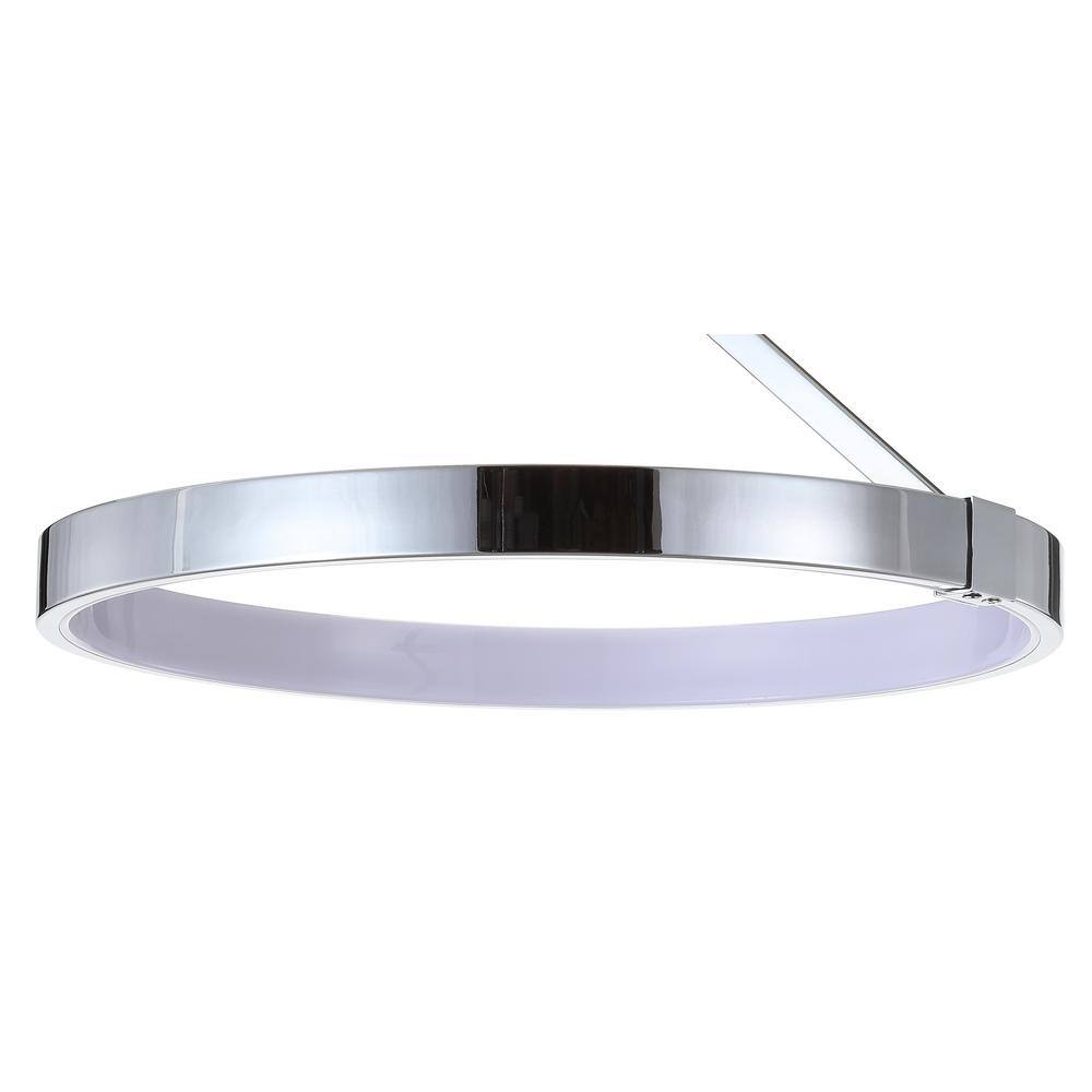 Polished Chrome 17.5" Contemporary LED Flush Mount - White Shade