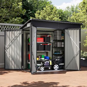 Garden 8 ft. W x 4 ft. D Metal Tool Shed Outdoor Storage Shed with Lockable 3-Doors, Window for Backyard 32 sq. ft.