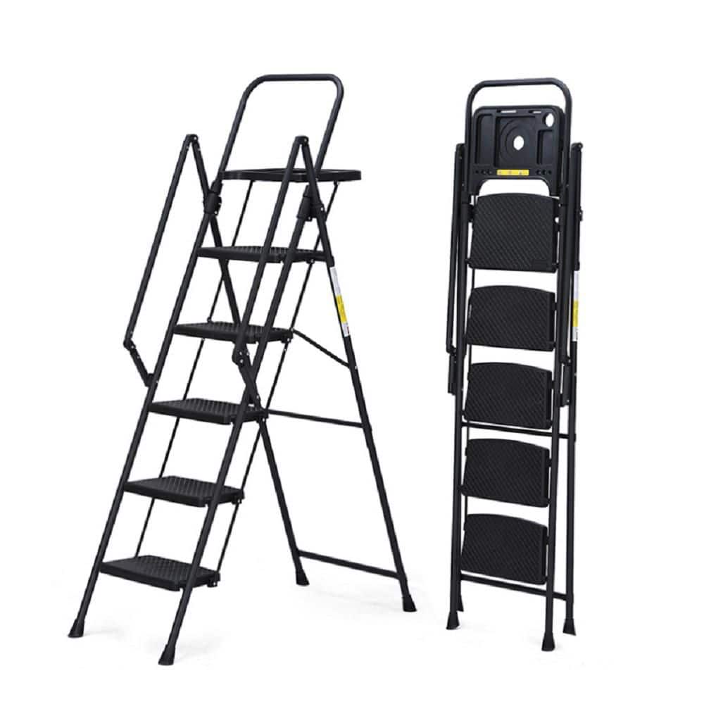 5.9 ft. 5-step Lightweight Portable Steel Foldable Step Stool Step Ladder with Wide Non-Slip Pedals price history on PriceWatchPro