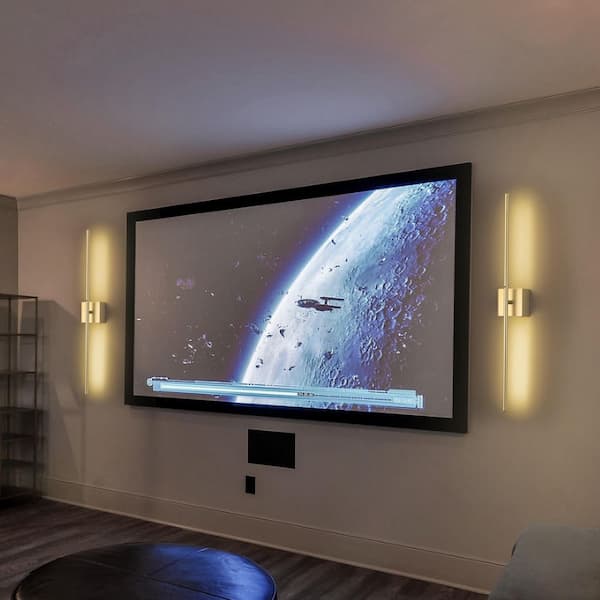 4 in. Gold Dimmable Adjustable Color Temperature Chargeable LED Wall Lamp Vanity Light with Touch and Remote Control