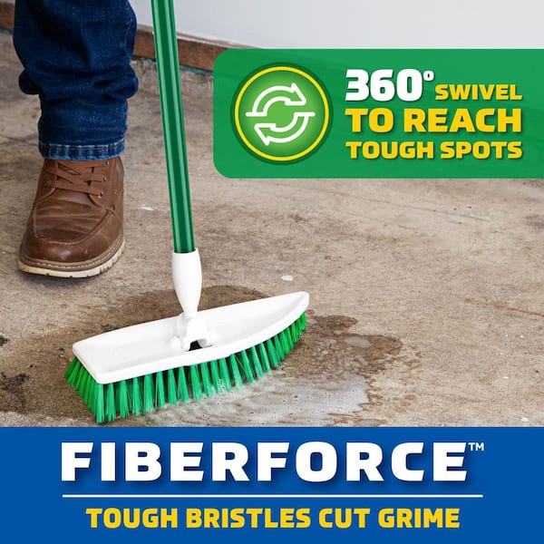 No Knees Floor Scrub Brush with Steel Handle