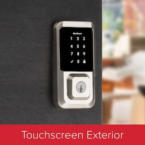 Halo Satin Nickel Electronic Smart Lock Deadbolt Feat SmartKey Security Touchscreen and WiFi and San Clemente Handleset