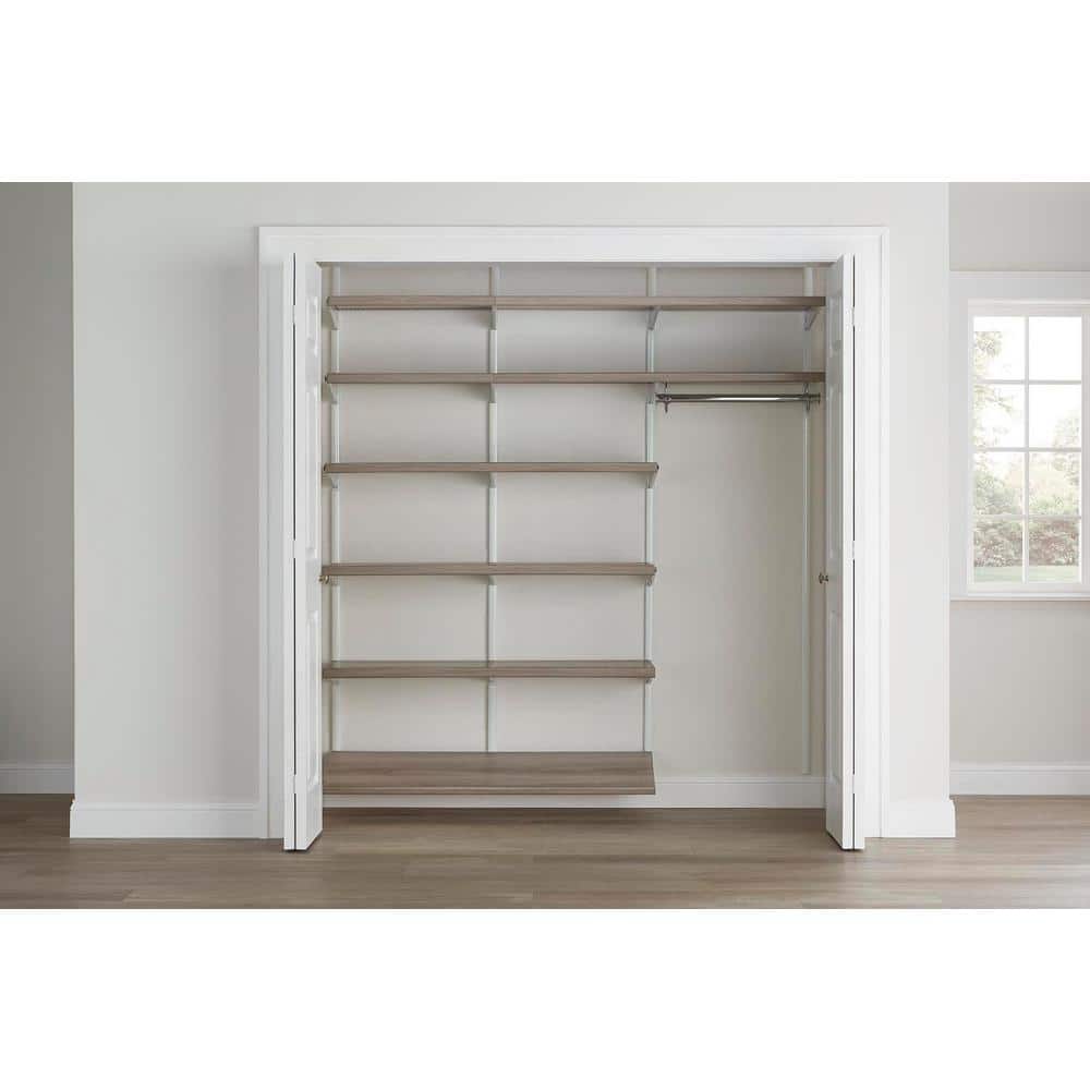 Everbilt Genevieve 6 ft. Gray Adjustable Closet Organizer Long Hanging