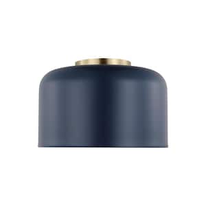 Malone 10.75 in. 1-Light Navy Small Ceiling Flush Mount