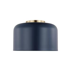 Malone 10.75 in. 1-Light Navy Small Ceiling Flush Mount