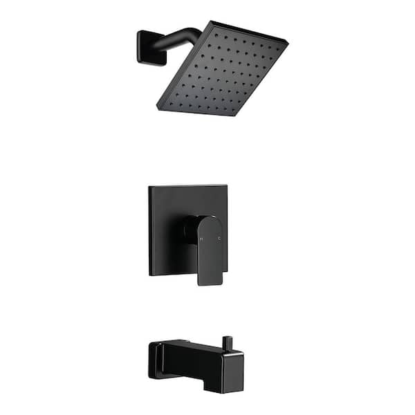 Single Handle 1-Spray Tub and Shower Faucet 2.5 GPM in Matte Black Value Included