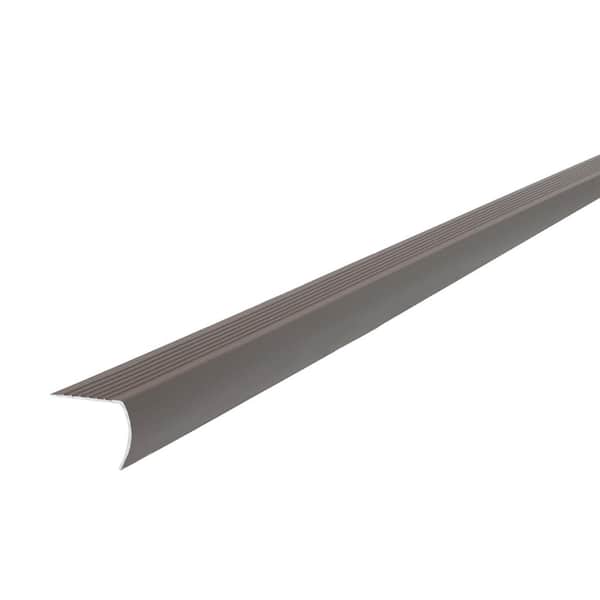 1-1/8 in. x 1-1/8 in. x 36 in. Satin Nickel Aluminum Brushed Stair Nosing