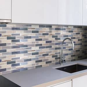 New Moon Blue 11.875 in. x 11.625 in. Interlocking Glossy Glass Mosaic Tile (14.38 sq. ft./Case)