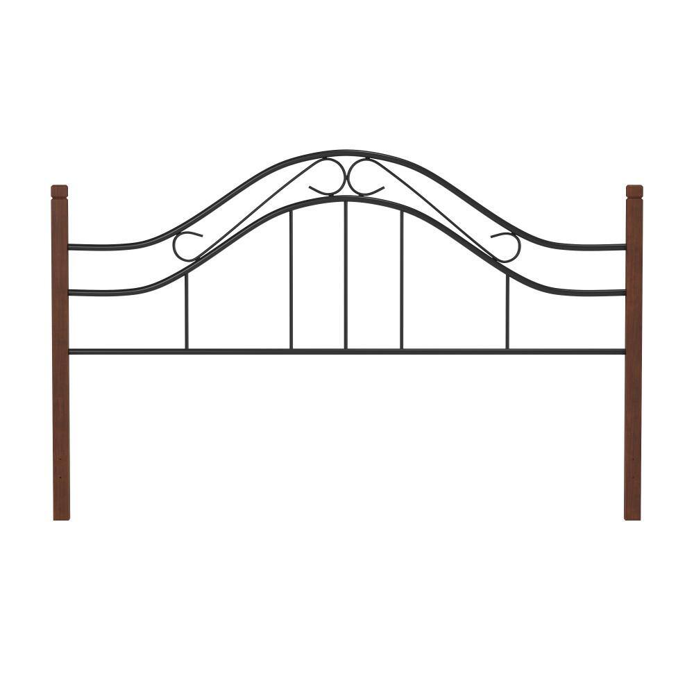 Matson King Cherry and Black Metal Headboard