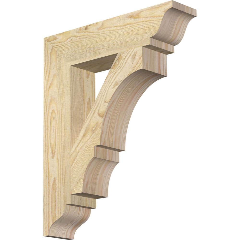 Douglas Fir Rough Sawn Traditional Wood Corbel, 18" x 22"