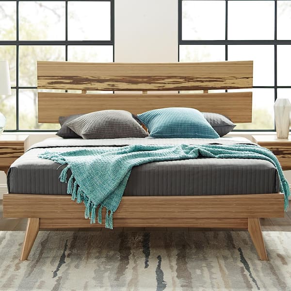 Greenington AZARA Bamboo Queen Platform Bed - Caramelized with Exotic Tiger Greenington AZARA Bamboo Queen Platform Bed - Caramelized with Exotic Tiger