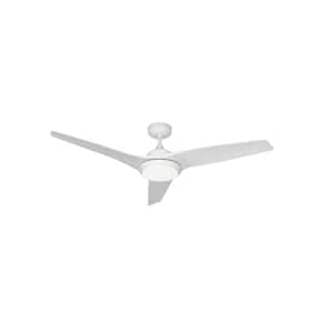 Evolution 52 in. Integrated LED Indoor/Outdoor Pure White Ceiling Fan with Light and Remote Control