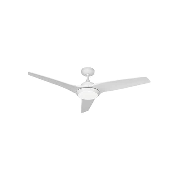 TroposAir Evolution 52 in. Integrated LED Indoor/Outdoor Pure White Ceiling Fan with Light and Remote Control