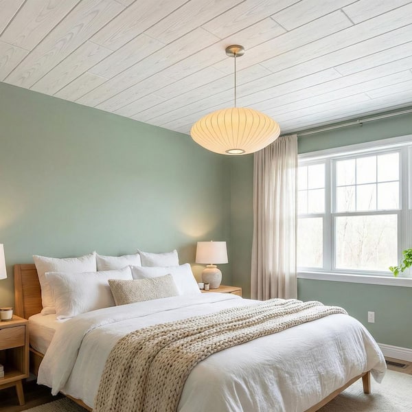 Country White 0.5 ft. x 3 ft. Glue Up Foam Wood Ceiling Planks (156 sq. ft./case)