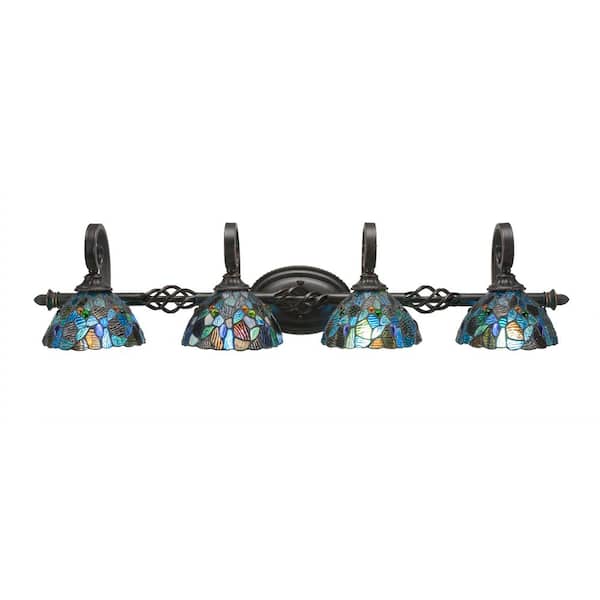 Unbranded Bridgewater 39.5 in. 4-Light Dark Granite Vanity Light