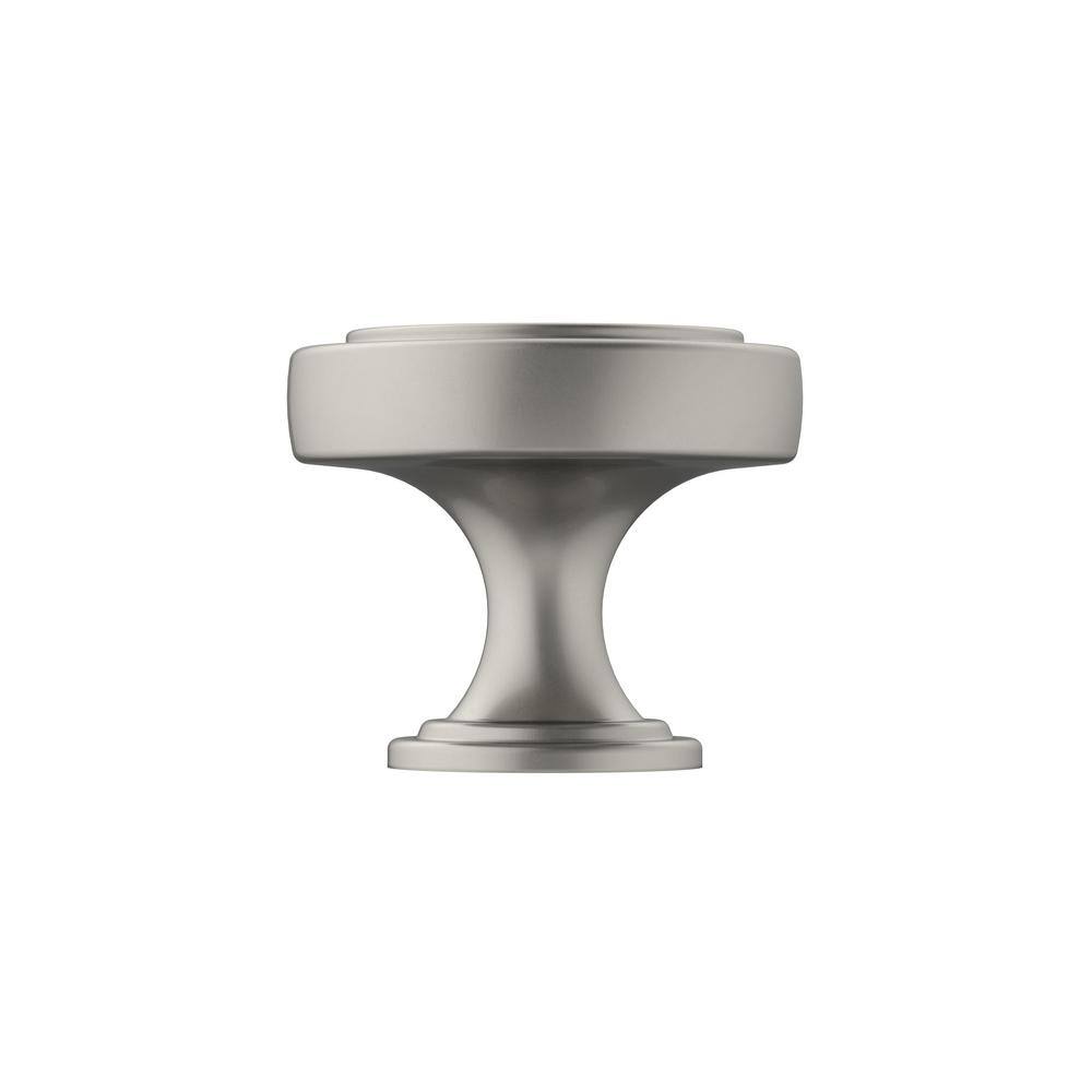 Satin Nickel Round Cabinet Knob with Mounting Hardware