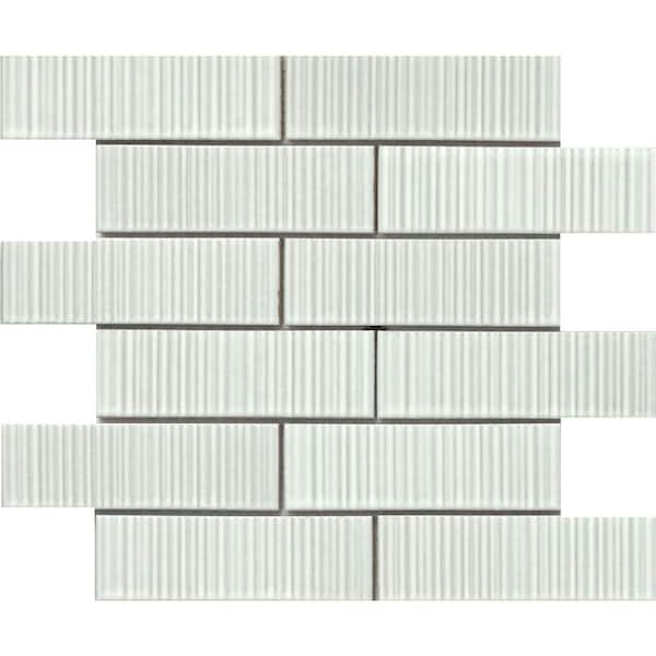 Ornami Kami 11 in. x 12 in. Glossy Ceramic Offset Mosaic Wall Tile (0.9 sq. ft./Case, 1 Piece)
